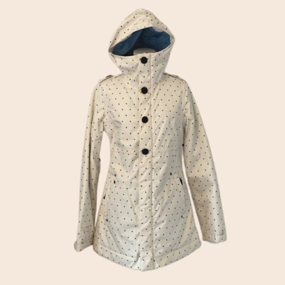 Burton Dry Ride The White Collection Hooded Snowboard Jacket Size 3
